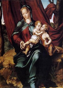 Virgin And Child With The Infant St John The Baptist — Luis De Morales