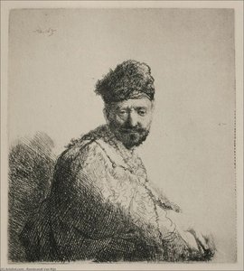 A Man With A Short Beard And Embroidered Cloak — Rembrandt Van Rijn, Dutch Golden Age