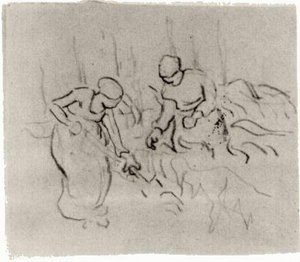 Sketch Of Women In A Field — Vincent Willem Van Gogh