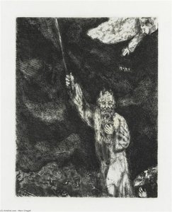 Moses Spreads The Darkness Over Egypt (exodus, Ix, 21 23) — Marc Chagall, Expressionist Symbolism