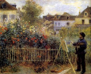 Claude Monet Painting In His Garden At Argenteuil — Pierre-auguste Renoir