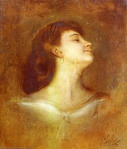 Portrait Of A Lady In Profile — Franz Seraph Von Lenbach, Realism