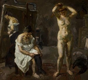 Three Women In The Studio — Max Beckmann