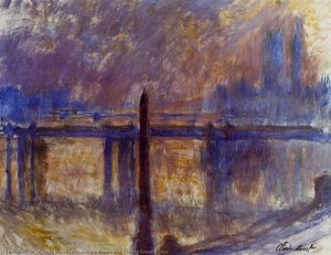 Cleopatra's Needle And Charing Cross Bridge — Claude Monet, Impressionism