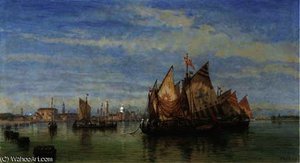 Fishing Boats On The Lagoon, Venice — William Wyld