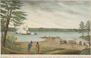 A View Of Fort La Galette, Indian Castle, And Taking A French Ship Of War On The River St. Lawrence, By Four Boats Of One Gun Each Of The Royal Artillery Commanded By Captain Streachy — Arthur B. Davies, Hudson River School