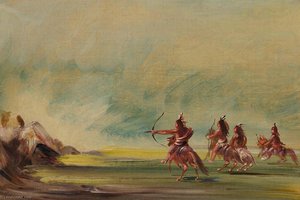Comanche Giving Arrows To The Medicine Rock — George Catlin