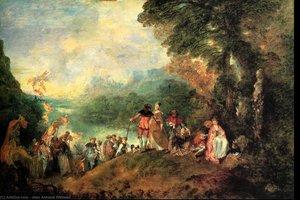The Embarkation For Cythera, Louvr — Jean-antoine Watteau, Rococo Style