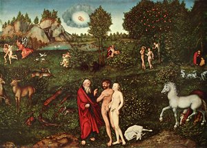 Adam And Eve In The Garden Of Eden — Lucas Cranach The Elder, Early Renaissance