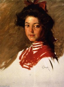 Portrait Sketch: Girl In A Middy Blouse — William Merritt Chase
