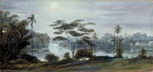 Moonlight View From The Istana, Sarawak, Borneo — Marianne North