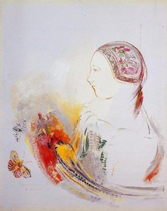 Profile Of A Child (aka Profile Of A Girl With Bird Of Paradise) — Odilon Redon
