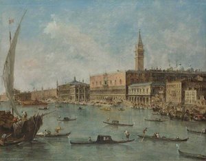 Venice The Doge's Palace And The Molo From The Basin Of San Marco — Francesco Lazzaro Guardi