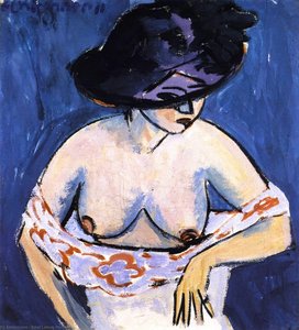 Weiblicher Akt Mit Hut — Ernst Ludwig Kirchner