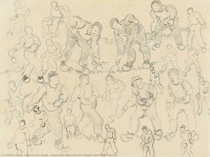Sheet With Sketches Of A Digger And Other Figures — Vincent Willem Van Gogh
