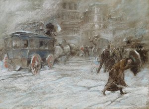 Fifth Avenue Bus, 23rd Street And Broadway — Everett Shinn