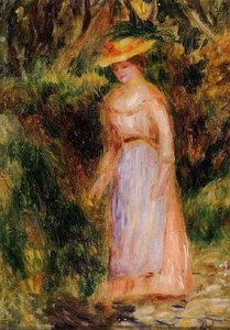 Young Woman Taking A Walk — Pierre-auguste Renoir