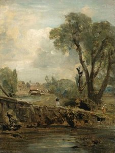 Flatford Mill From The Tow Path — John Constable, Romantic Landscape Painting