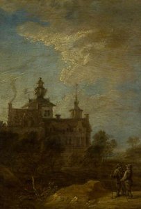 A Landscape With Peasants Before A Large Mansion — David Teniers The Younger, Baroque Period
