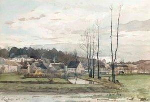 The Village Of St. Private — Henri-joseph Harpignies