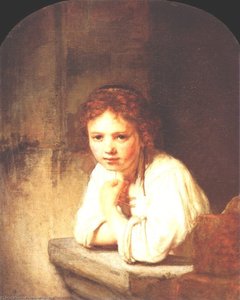A Girl At A Window — Rembrandt Van Rijn, Baroque