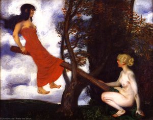 The Seesaw — Franz Ritter Von Stuck, Symbolism
