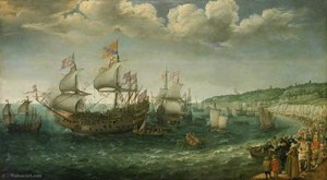 Embarkation of the Elector Palatine in the 'Prince Royal' at Dover