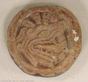 Stamp, Feline Profile — Aztec Empire