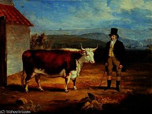 Mr James Hodges and his Two Year-Old Hereford Heifer