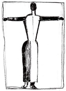 Figure In The Form Of A Cross With Raised Hands — Kazimir Malevich