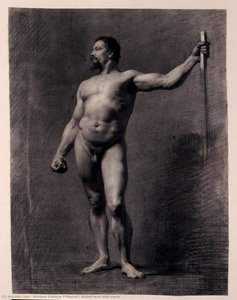 Naked man with spear