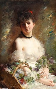 Young Woman With Flower Basket — Charles Chaplin