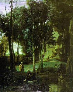 Democrito E Gli Abderiti — Jean-baptiste-camille Corot, Romantic Landscape Painting
