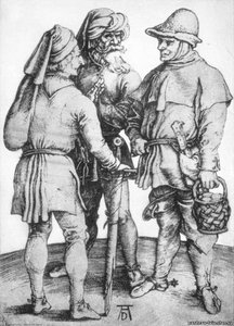 Three Peasants In Conversation — Albrecht Dürer