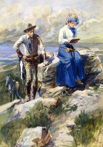 She Turned Her Back On Me And Went Imperturbably On With Her Sketching (also Known As Cowboy And Lady Artist) — Charles Marion Russell