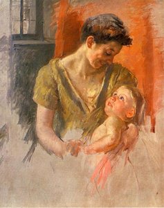 Mother And Child Smiling At Each Other — Mary Stevenson Cassatt, Impressionism