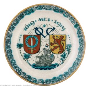 Dutch Delft De Porceleyne Fles Voc Plate — Adolf Le Comte