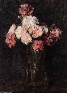 Carnations In A Champagne Glass — Henri Fantin-latour