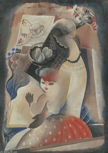 Young Woman With Child — Béla Kádár