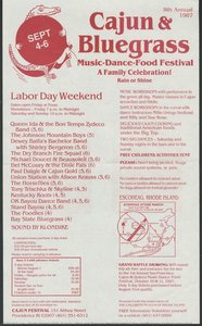Cajun And Bluegrass Festival Poster Cajun And Bluegrass Festival Poster Front — Rhode Island Folklife Project