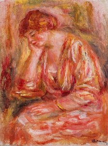Woman Leaning On Her Elbow — Pierre-auguste Renoir, Impressionism