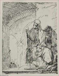 St. Peter And St. John At The Gate Of The Temple — Rembrandt Van Rijn, Baroque Realism