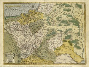 Map Of Poland By W. Grodecki And A. Ortelius — Wacław Grodziecki, Wenceslaus Grodecki, Renaissance