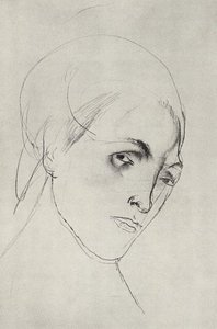 Sketch Of A Woman's Head To The Picture Mother — Kuzma Petrov-vodkin
