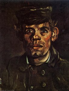 Head Of A Young Peasant In A Peaked Cap — Vincent Willem Van Gogh, Post-impressionism