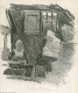 Study Of Two Women In An Interior, Volendam — Sir George Clausen
