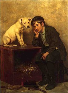 Shoeshine Boy With His Dog — John George Brown, Contemporary Realism