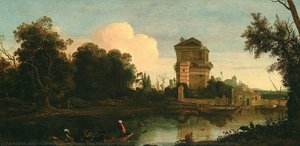 River Landscape With Imaginary Roman Ruins — Cornelis Hendricksz The Younger Vroom