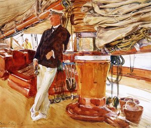 On The Deck Of The Yacht Constellation — John Singer Sargent