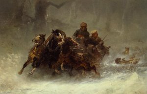 Persued By Wolves — Adolf Schreyer